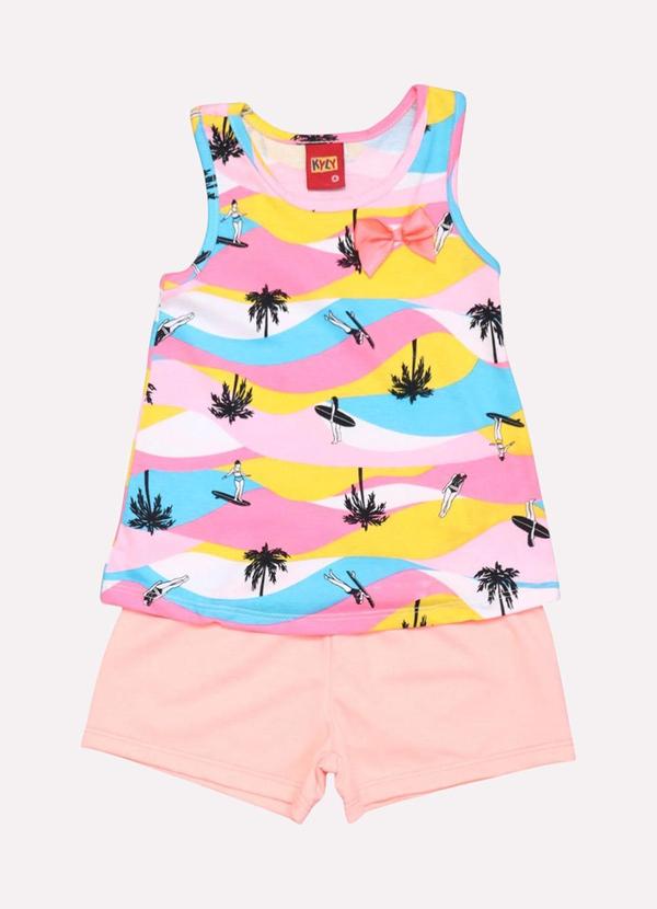 Vista 2 Conjunto Infantil Menina Praia Branco Kyly Kyly