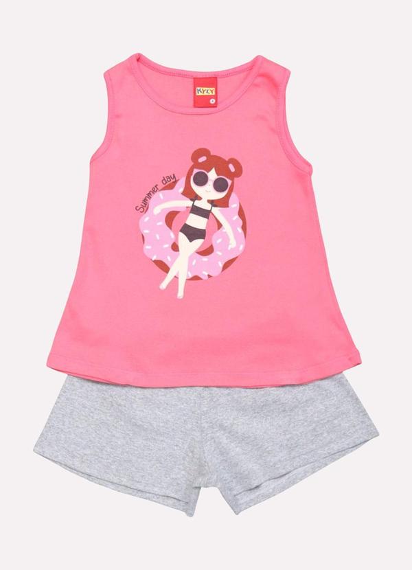 Conjunto Infantil Menina Praia Rosa