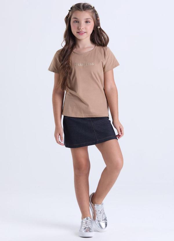 Vista 2 Conjunto Infantil Menina Princess Saia Bege VIDA COSTEIRA VIDA COSTEIRA
