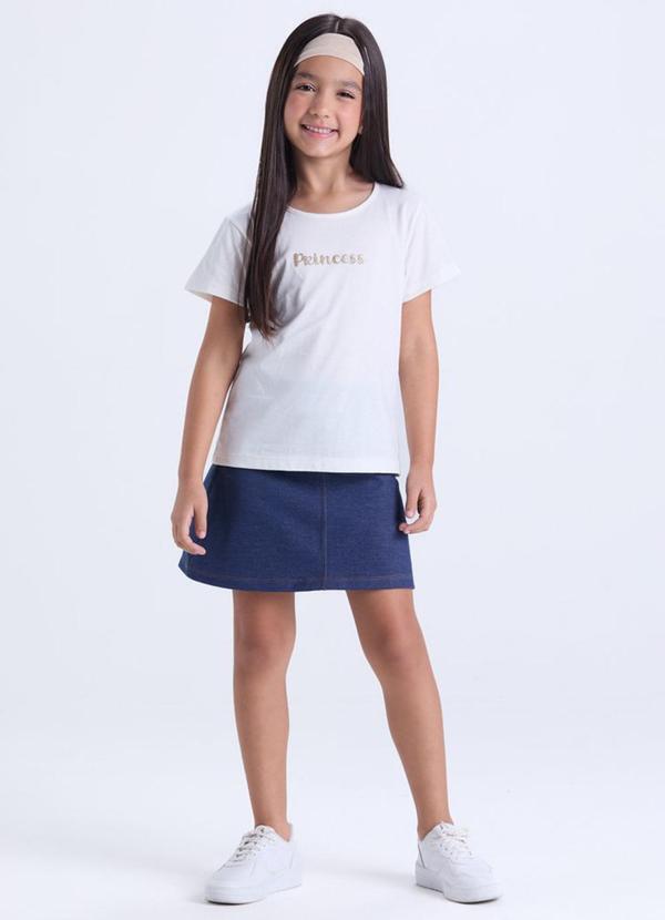 Vista 2 Conjunto Infantil Menina Princess Saia Off White VIDA COSTEIRA VIDA COSTEIRA