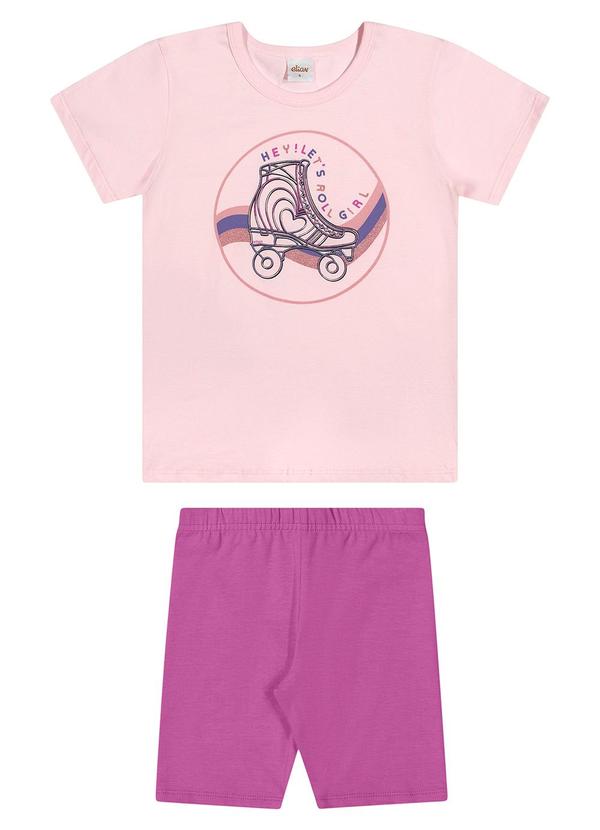 Conjunto Infantil Menina Roller Rosa
