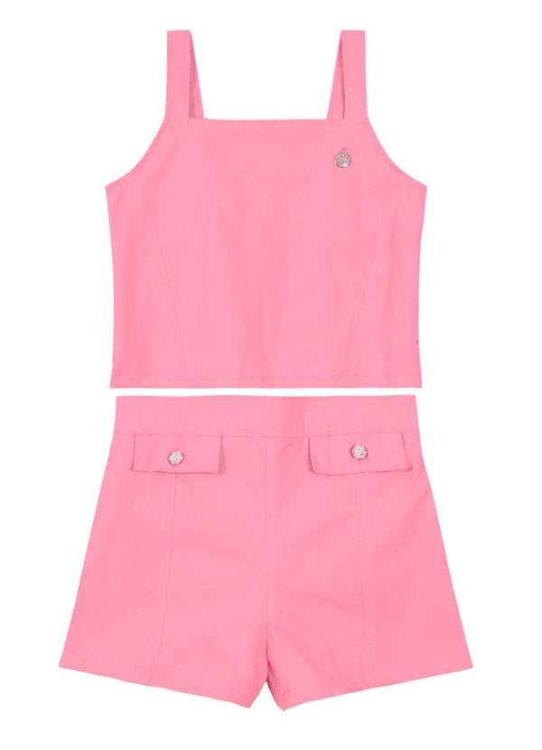 Vista 2 Conjunto Infantil Menina Rosa Brandili Brandili