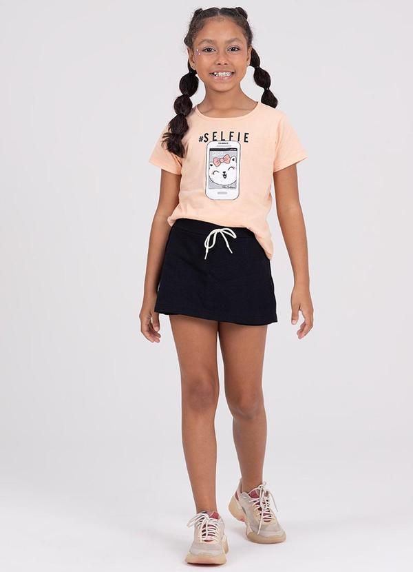 Vista 2 Conjunto Infantil Menina Shorts Saia Laranja VIDA COSTEIRA VIDA COSTEIRA