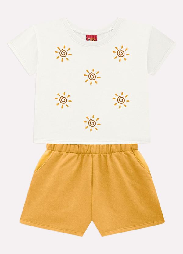 Conjunto Infantil Menina Sol Off White