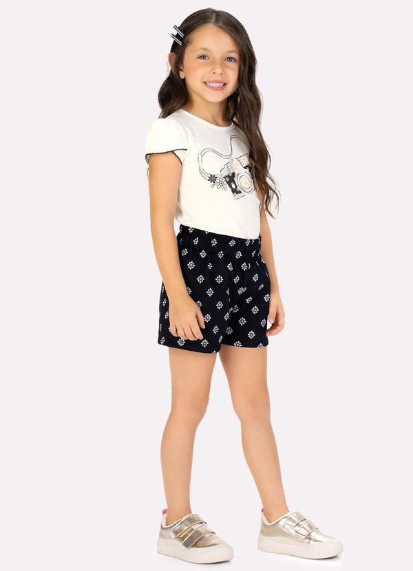 Conjunto Infantil Menina Strass Off White