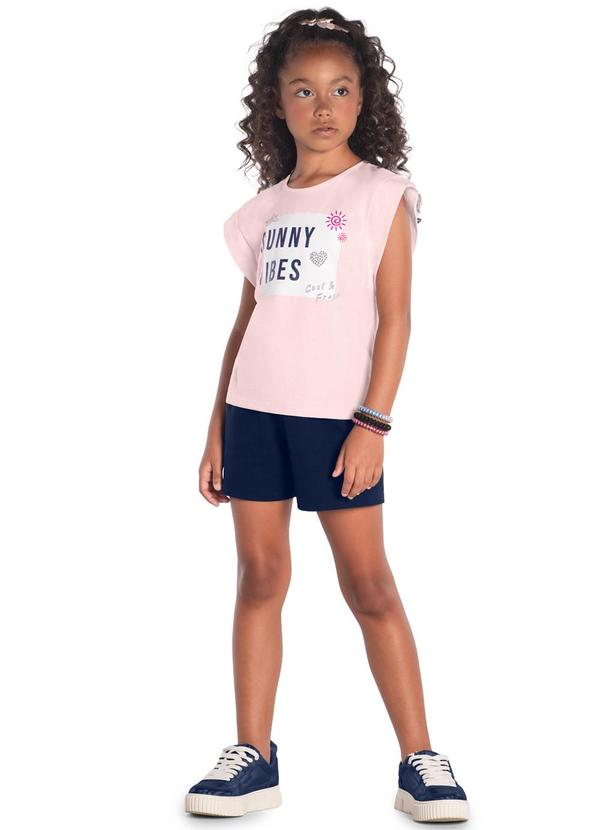 Vista 2 Conjunto Infantil Menina Sunny Vibes Rosa Kyly Kyly