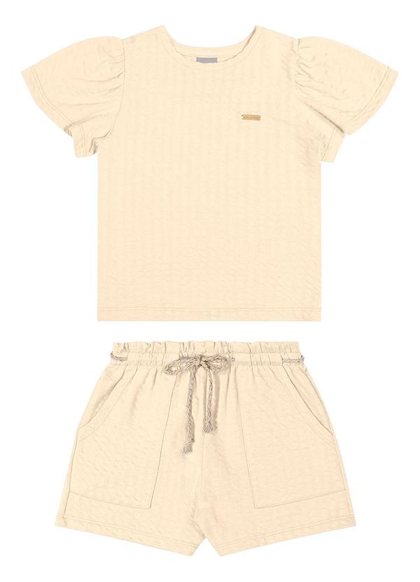 Vista 2 Conjunto Infantil Menina Texturizado Amarelo Colorittá Colorittá
