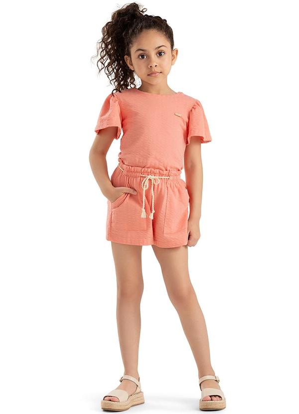 Vista 2 Conjunto Infantil Menina Texturizado Laranja Colorittá Colorittá
