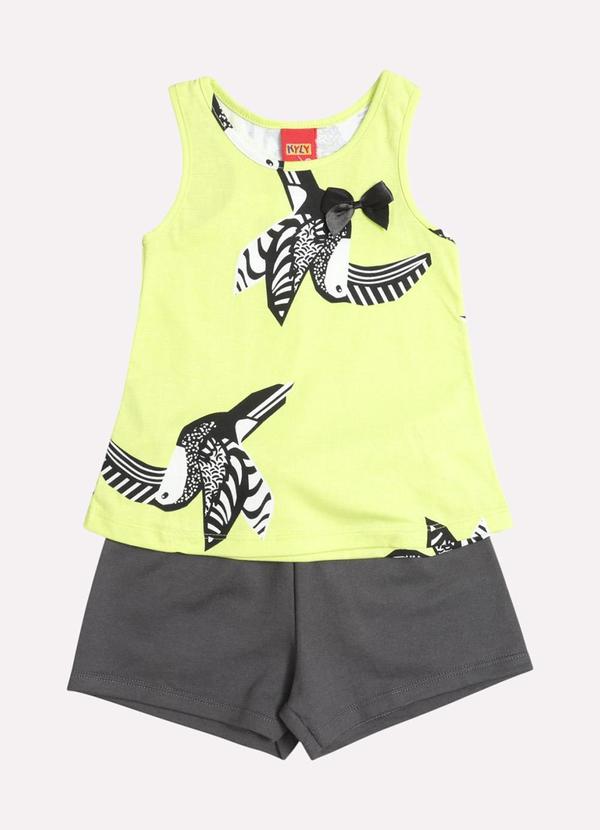 Vista 2 Conjunto Infantil Menina Tucano Verde Kyly Kyly