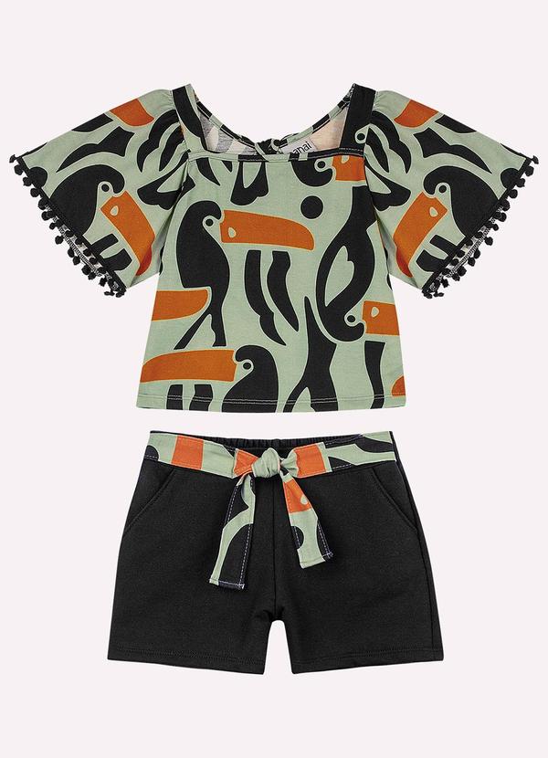 Conjunto Infantil Menina Tucanos Verde