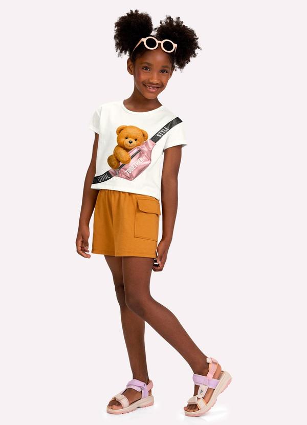 Conjunto Infantil Menina Ursinho Branco