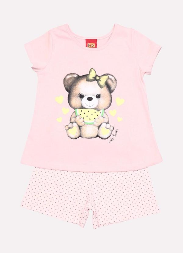 Conjunto Infantil Menina Ursinho Rosa