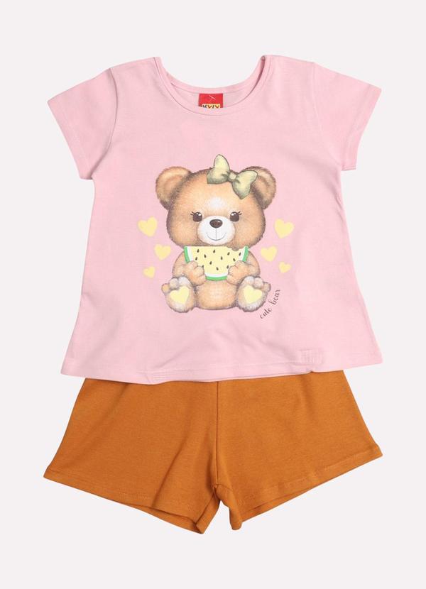 Conjunto Infantil Menina Ursinho Rosa