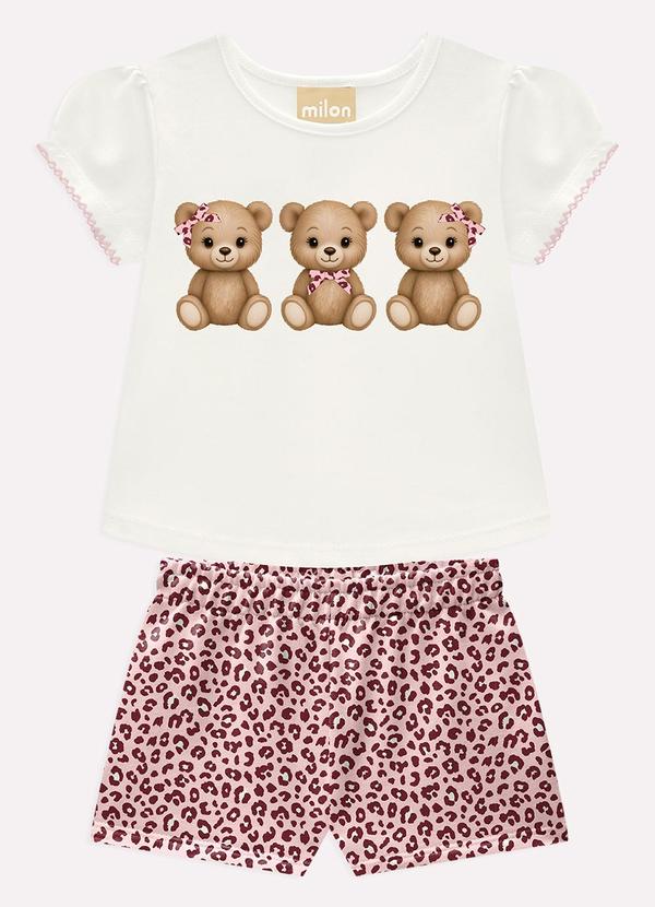 Conjunto Infantil Menina Ursinhos Branco