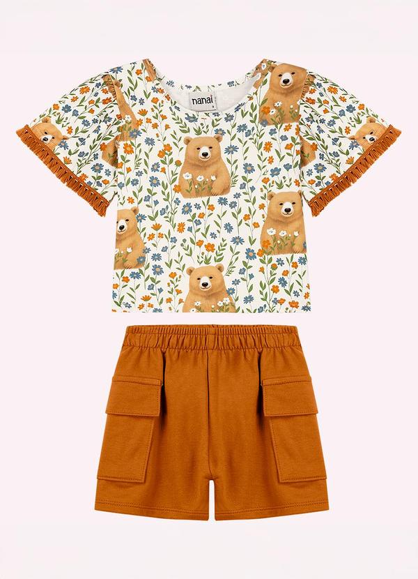 Conjunto Infantil Menina Ursos Branco