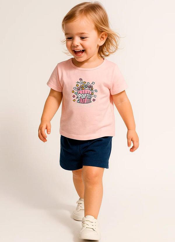Vista 2 Conjunto Infantil Menina Verão Candy Iaia Rosa Rosa Azul Rosa Azul