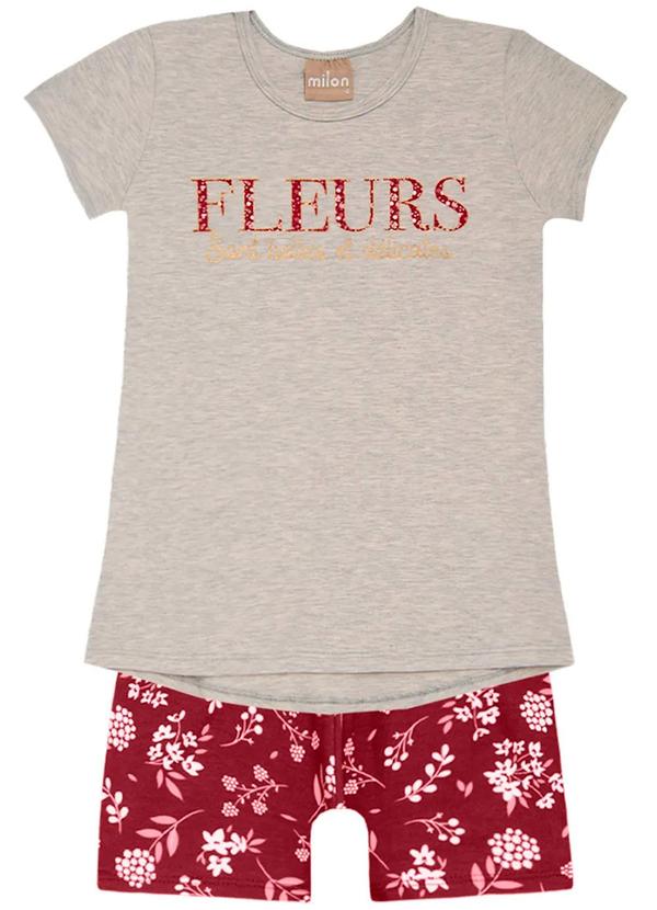 Conjunto Infantil Menino Flores Cinza