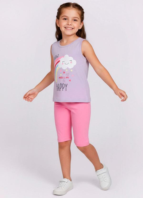 Conjunto Infantil Regata com Estampa Lilás