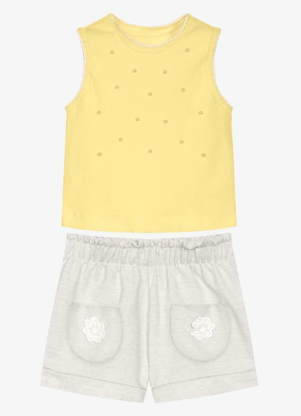 Conjunto Infantil Regata com Shorts Amarelo