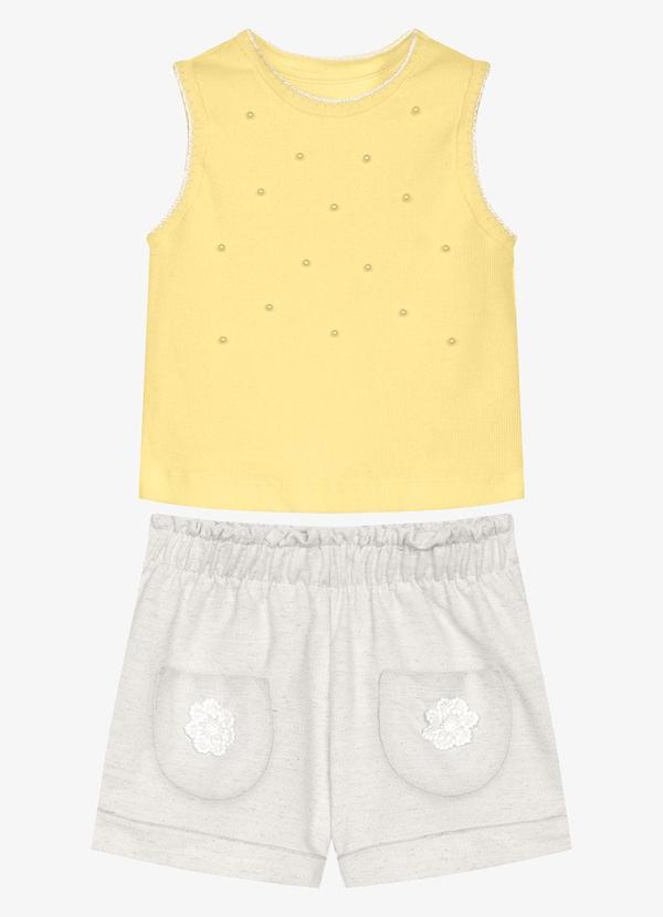 Conjunto Infantil Regata com Shorts Amarelo