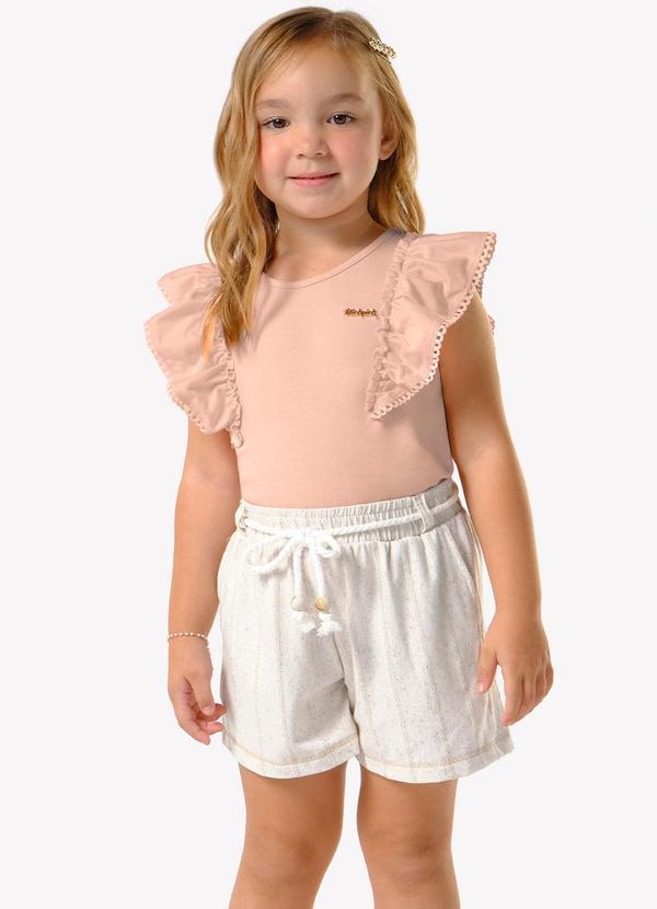 Conjunto Infantil Regata com Shorts Rosa
