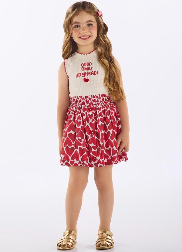 Conjunto Infantil Regata e Saia Bege