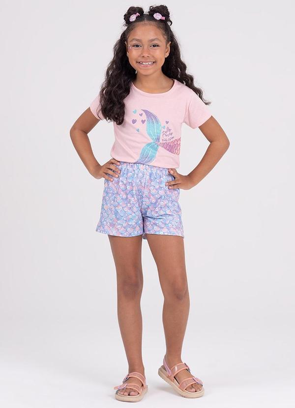 Vista 2 Conjunto Infantil Sereia Princess Rosa VIDA COSTEIRA VIDA COSTEIRA
