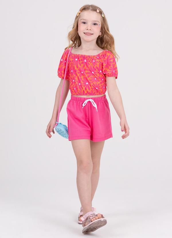Vista 2 Conjunto Infantil Sublimado Margaridas Laranja VIDA COSTEIRA VIDA COSTEIRA