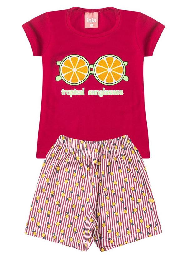 Vista 2 Conjunto Infantil Verão Tropical Iaia Rosa Rosa Azul Rosa Azul