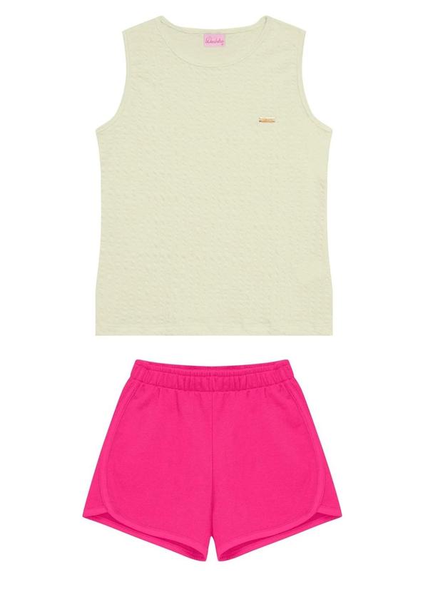 Conjunto Juvenil Regata e Short Bege