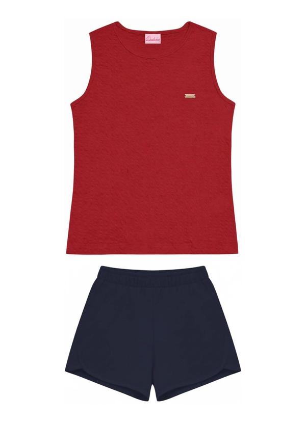 Conjunto Juvenil Regata e Short Bordô