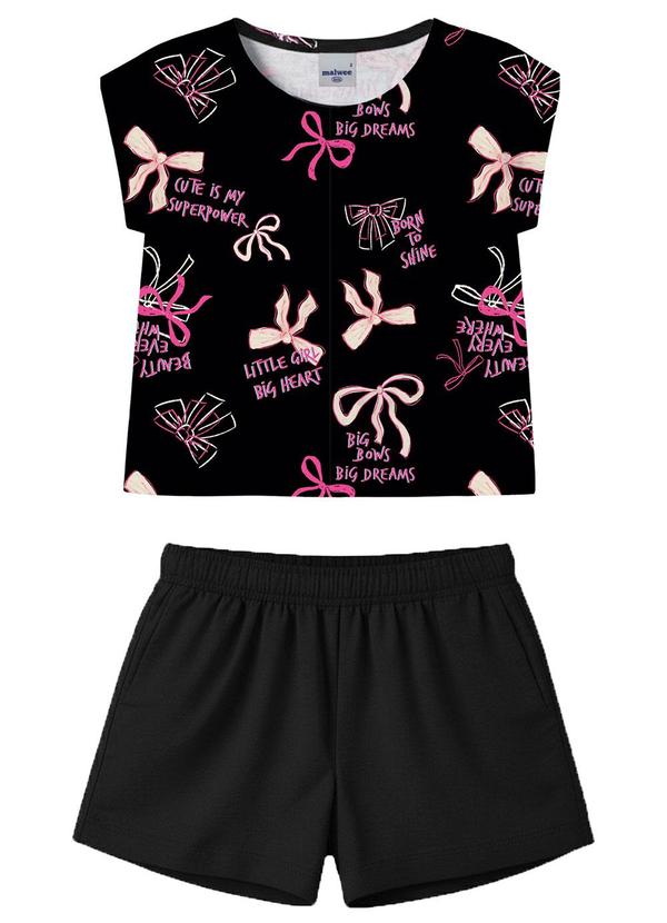 Conjunto Laços em Malha Preto