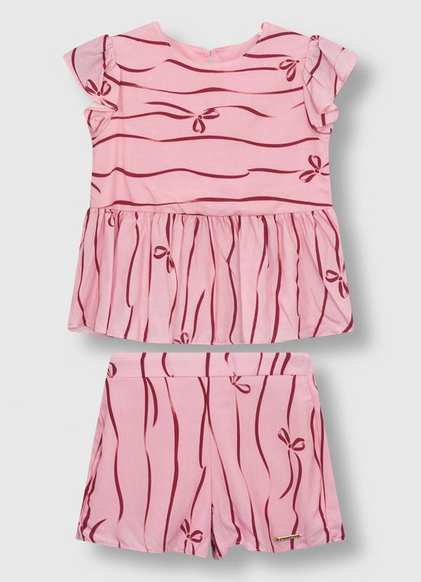 Conjunto Laços em Viscose Rosa