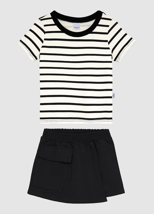 Conjunto Listrado com Moletom Preto