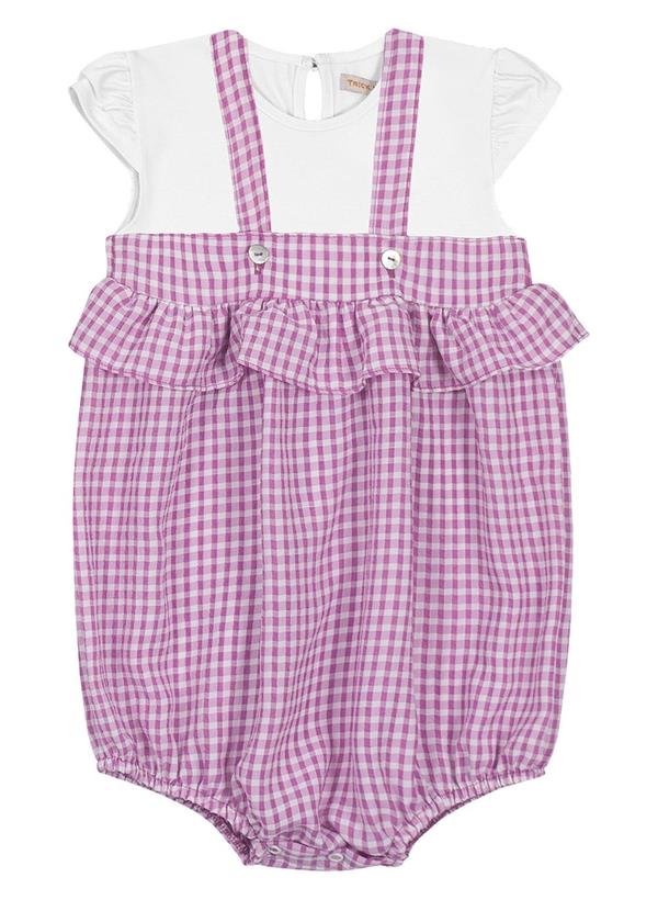 Conjunto Macaquinho com Blusa Roxo