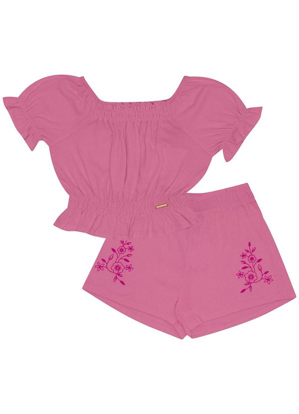 Conjunto Malha Anarruga Rosa