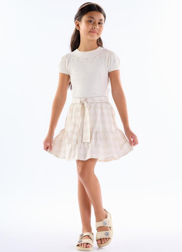 Conjunto Malha Canelada Bege
