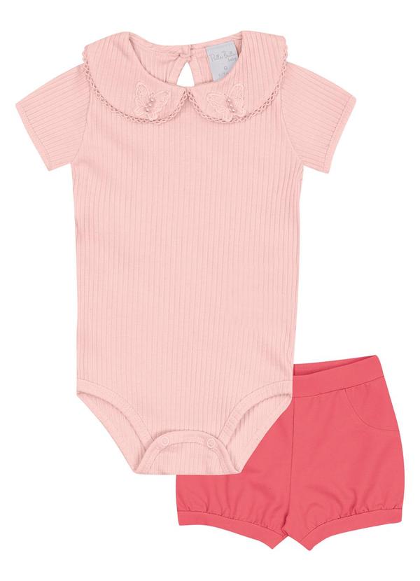 Conjunto Malha Canelada Rosa