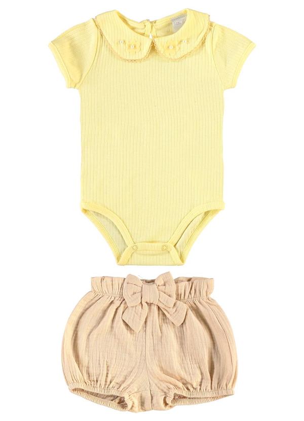 Conjunto Malha Trabalhada Amarelo