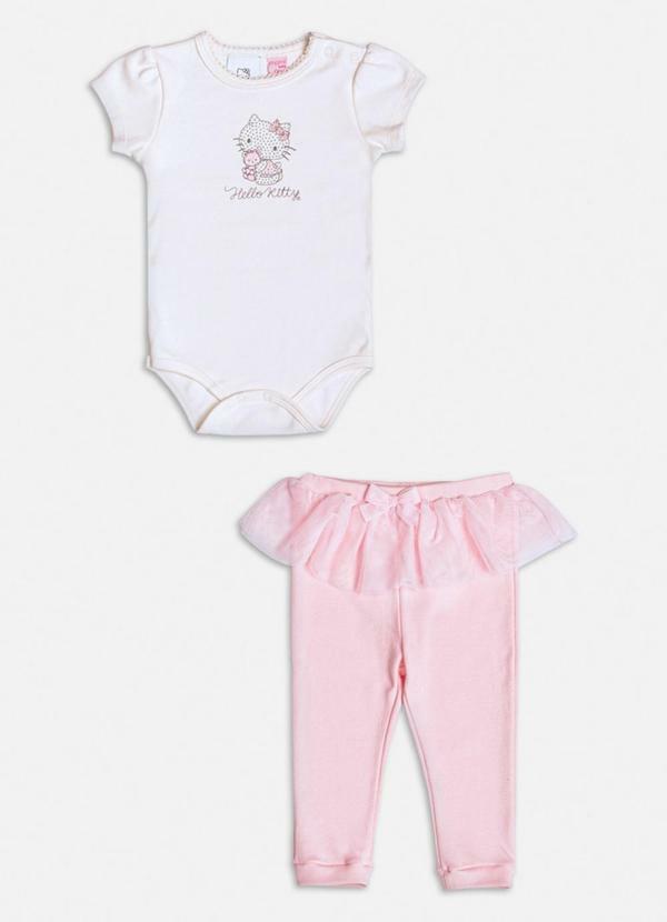 Conjunto Manga Curta da Hello Kitty Rosa