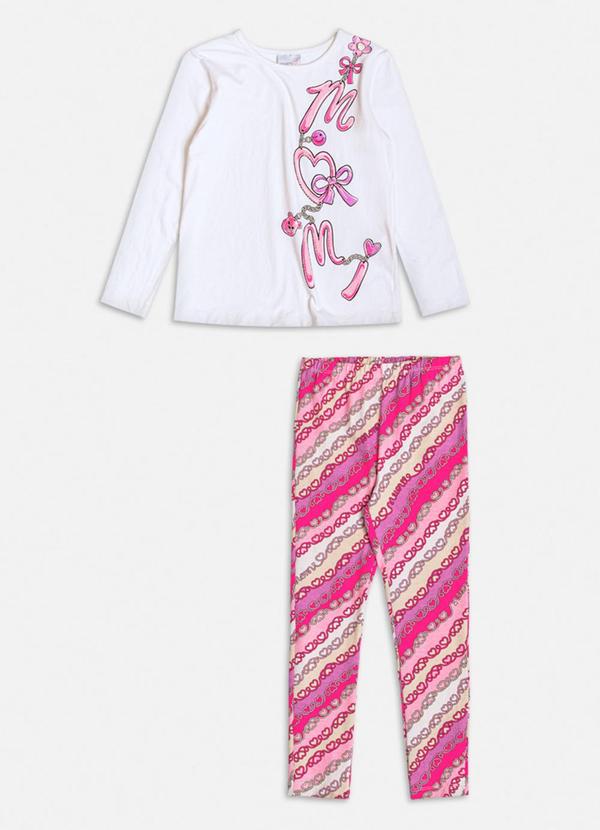 Conjunto Manga Longa de Lacinhos Branco