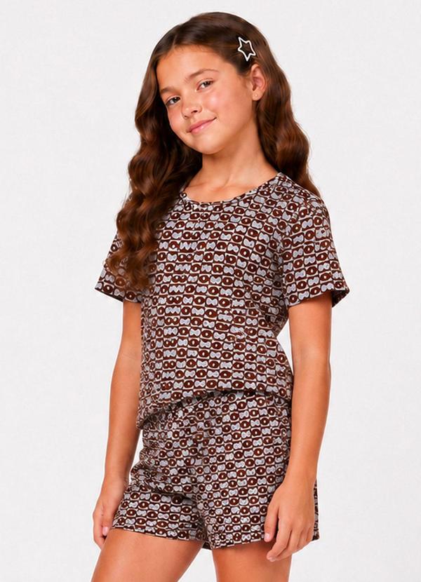 Conjunto Masculino Infantil Blusa com Marrom