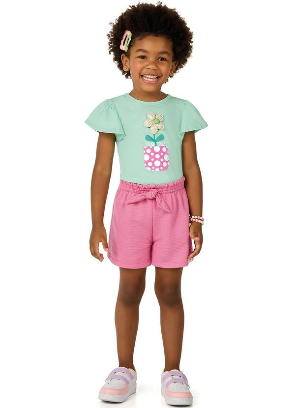 Conjunto Menina Blusa e Shorts Verde