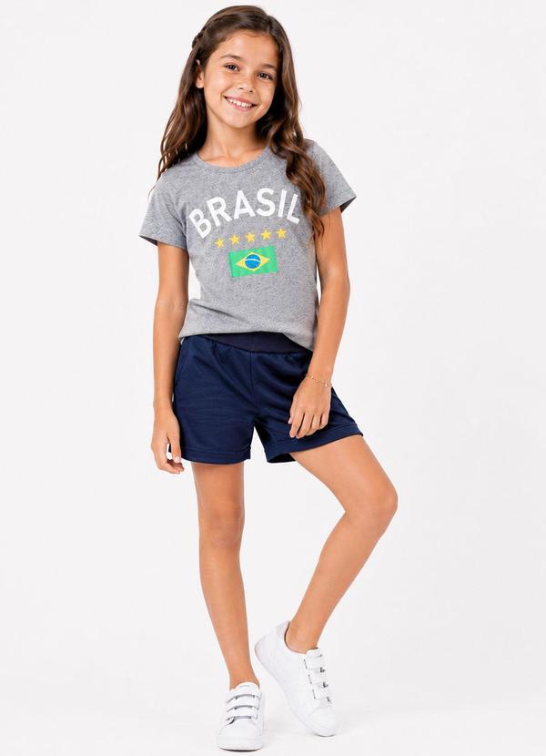 Conjunto Menina Brasil Copa do Mundo Iaia Mescla