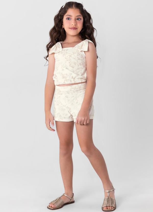 Conjunto Menina com Cropped e Shorts Natural