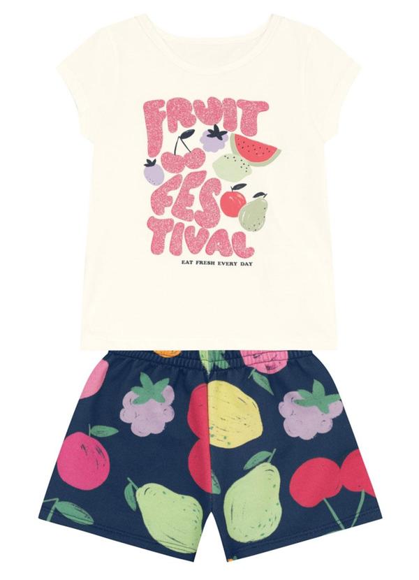 Conjunto Menina com Frutas Brilhante Natural