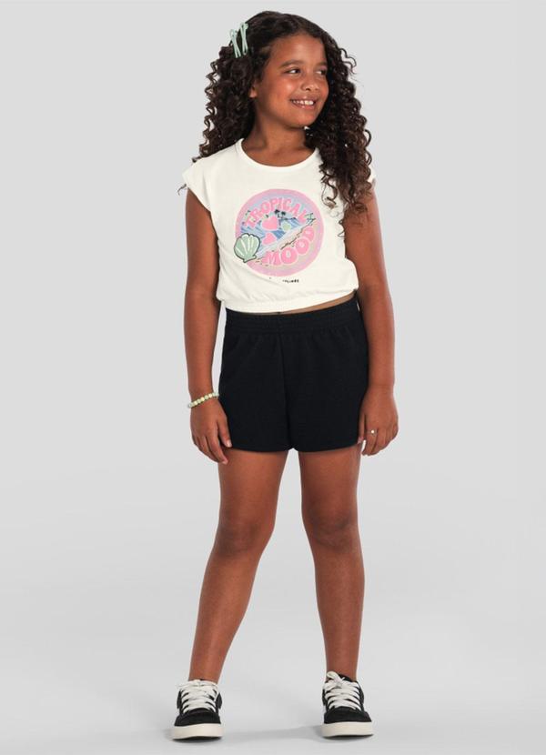 Conjunto Menina Cropped Tropical Natural