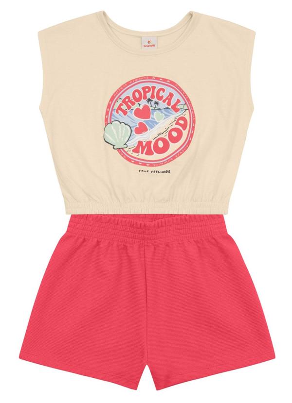Conjunto Menina Cropped Tropical Natural