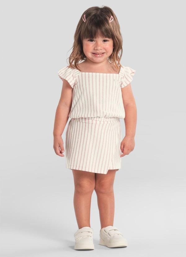 Vista 2 Conjunto Menina em Cotton Especial Natural Brandili Brandili