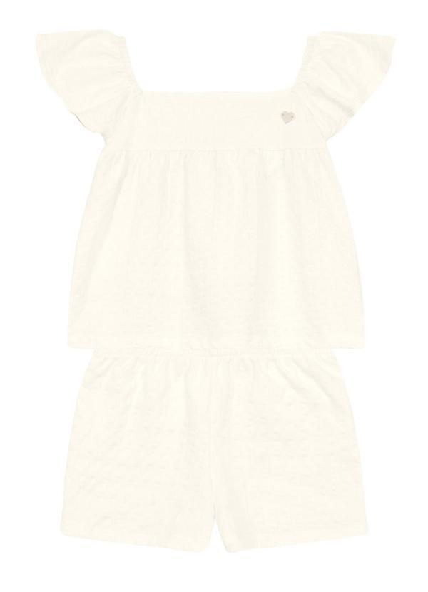 Vista 2 Conjunto Menina em Cotton Texturizado Natural Brandili Brandili